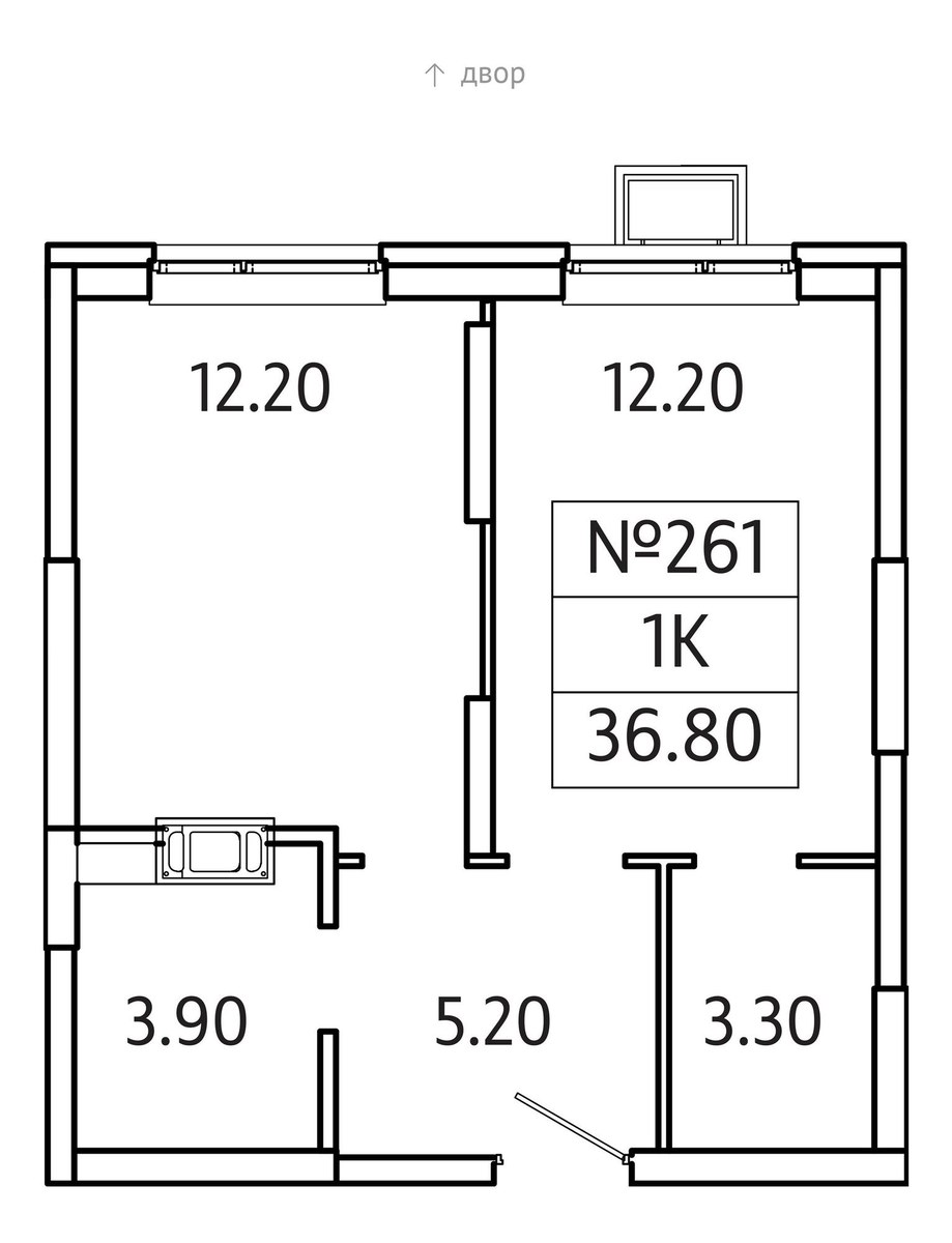 Планировка 36.8 м²