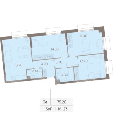 Планировка 75.2 м²