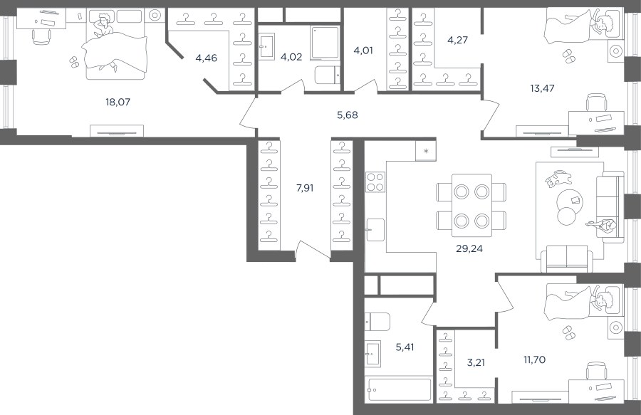 Планировка 112.1 м²