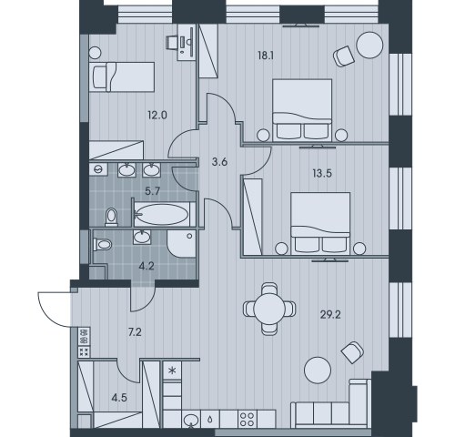 Планировка 98.2 м²