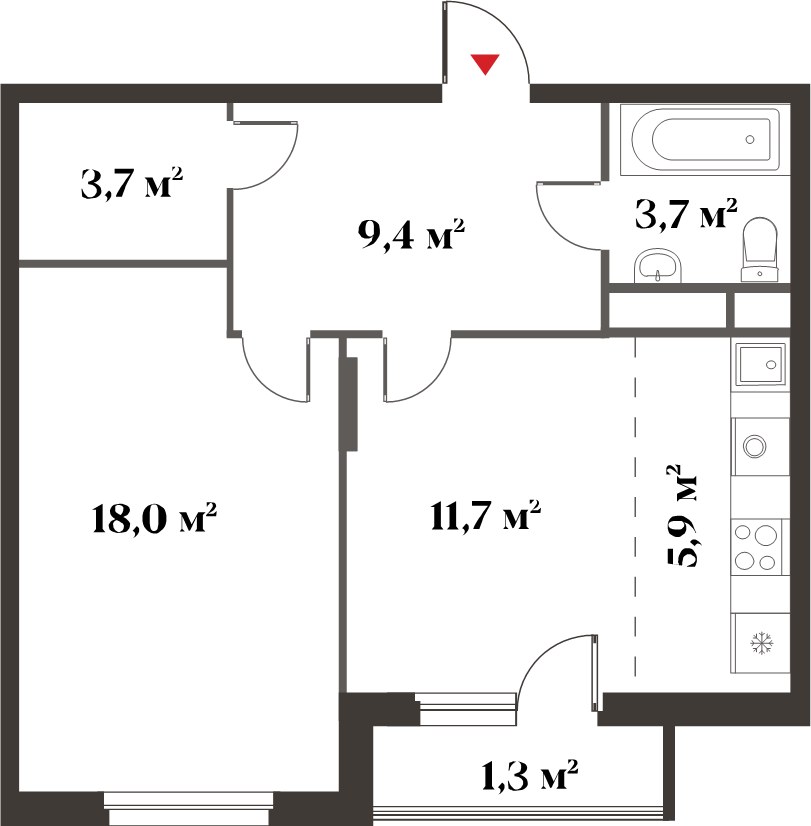 Планировка 52.0 м²