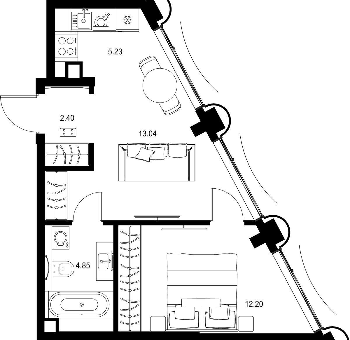 Планировка 37.72 м²