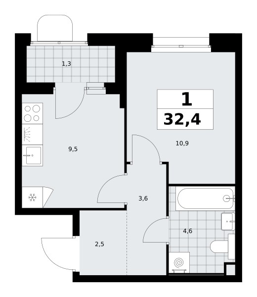 Планировка 32.4 м²