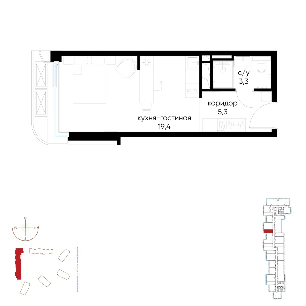 Планировка 28.0 м²