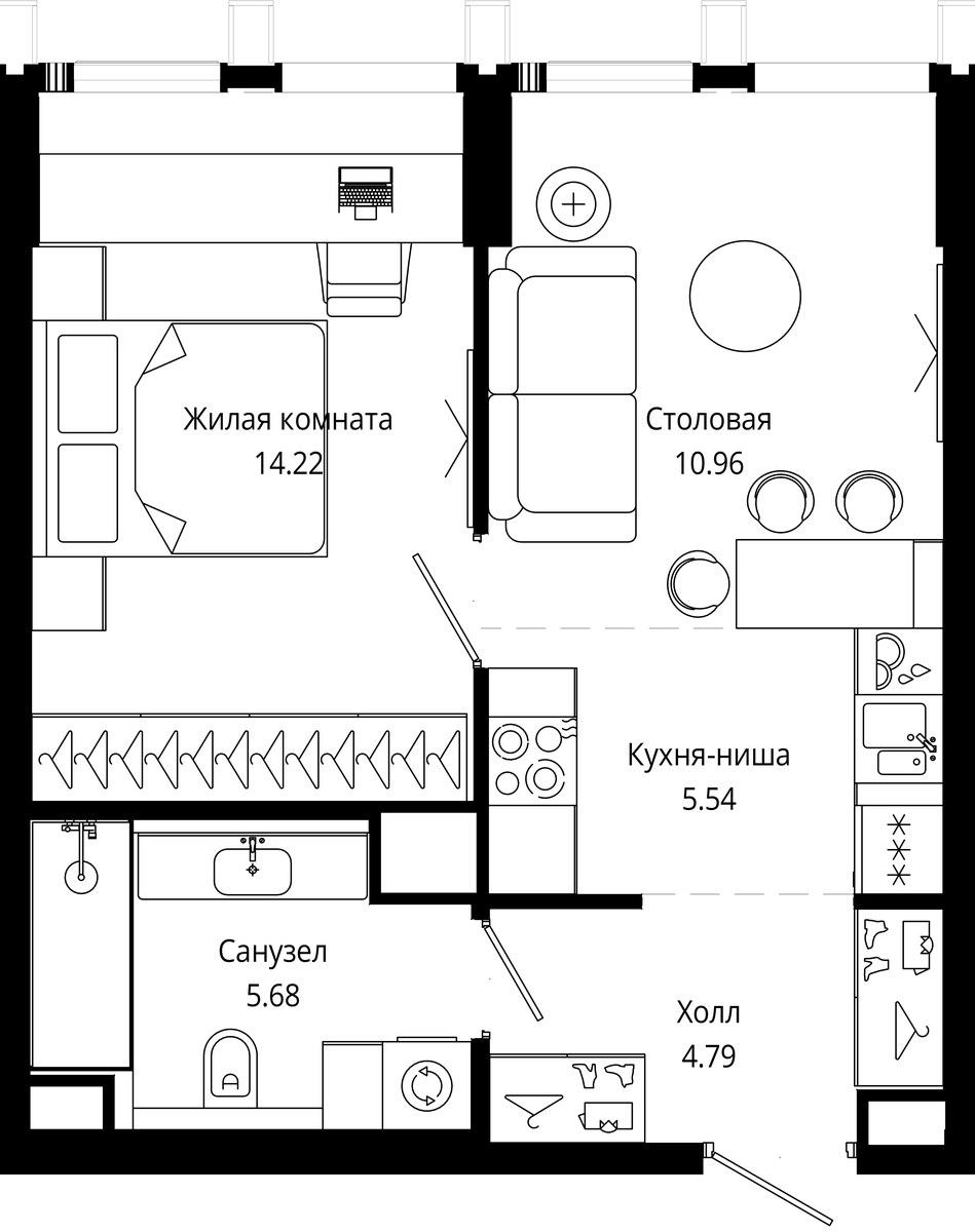 Планировка 41.3 м²