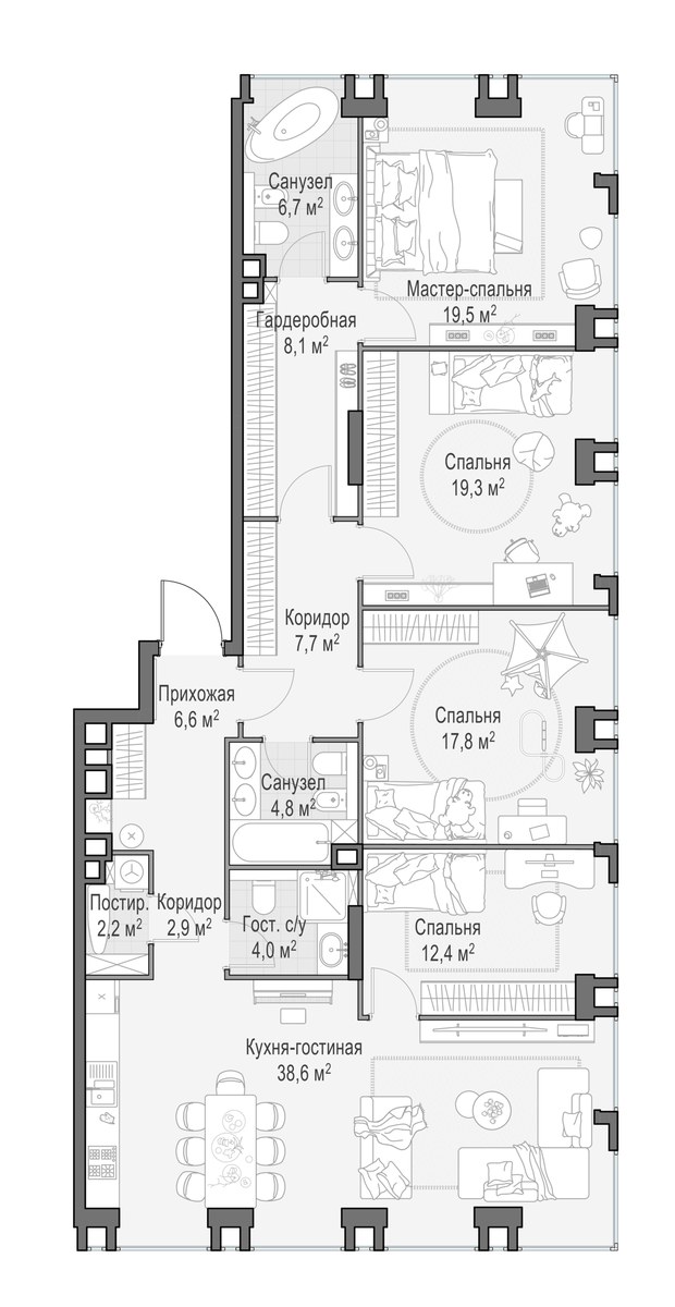 Планировка 150.5 м²