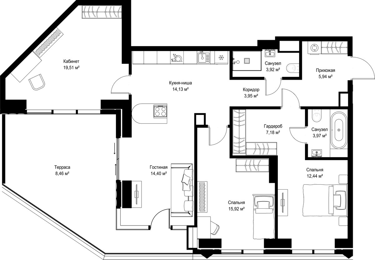 Планировка 109.82 м²