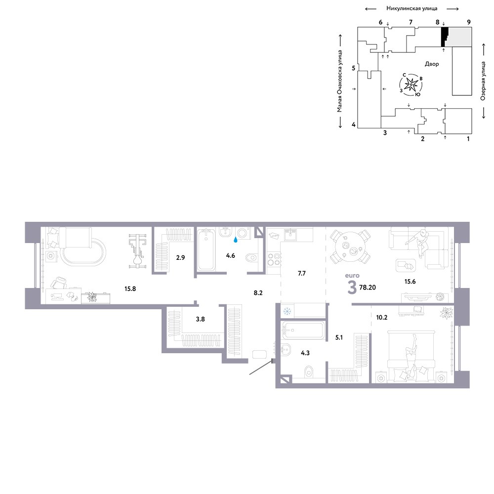 Планировка 78.2 м²
