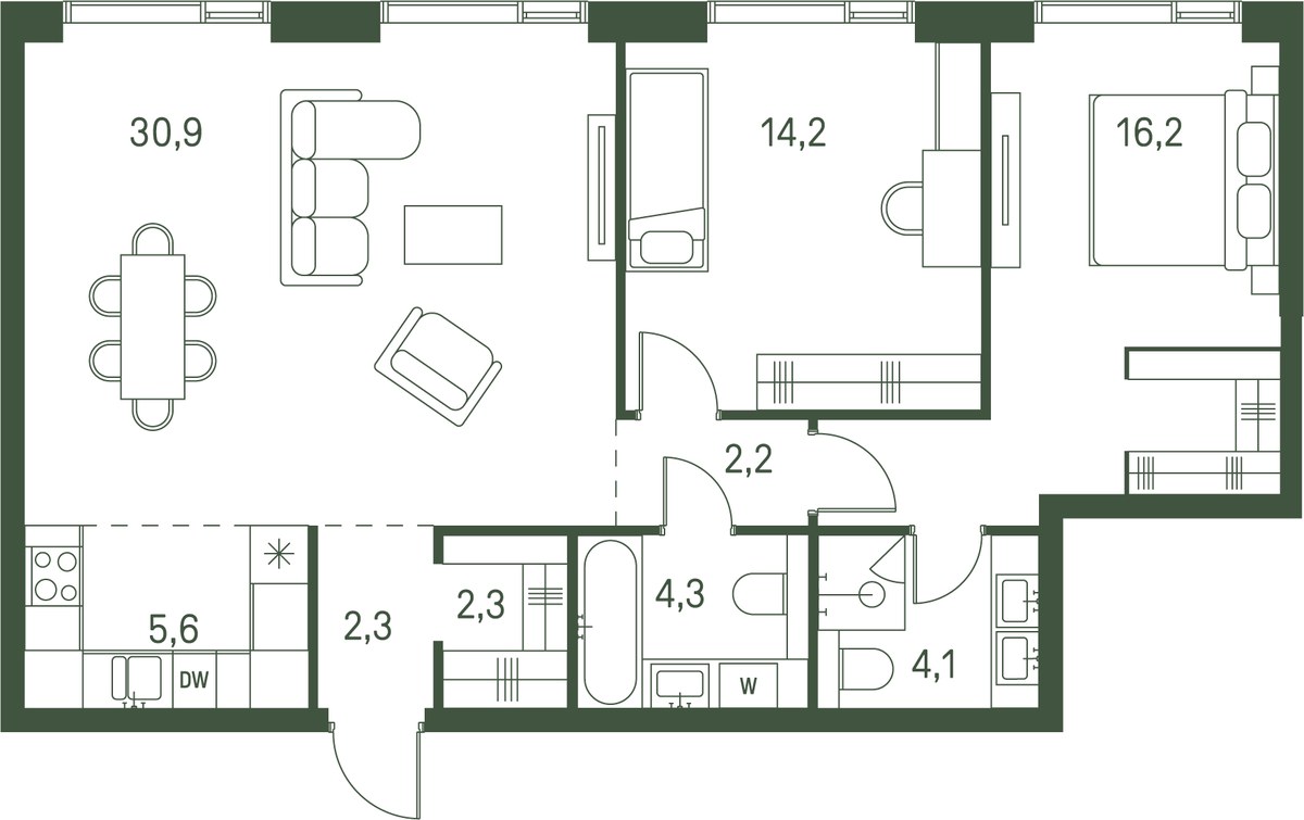 Планировка 82.1 м²