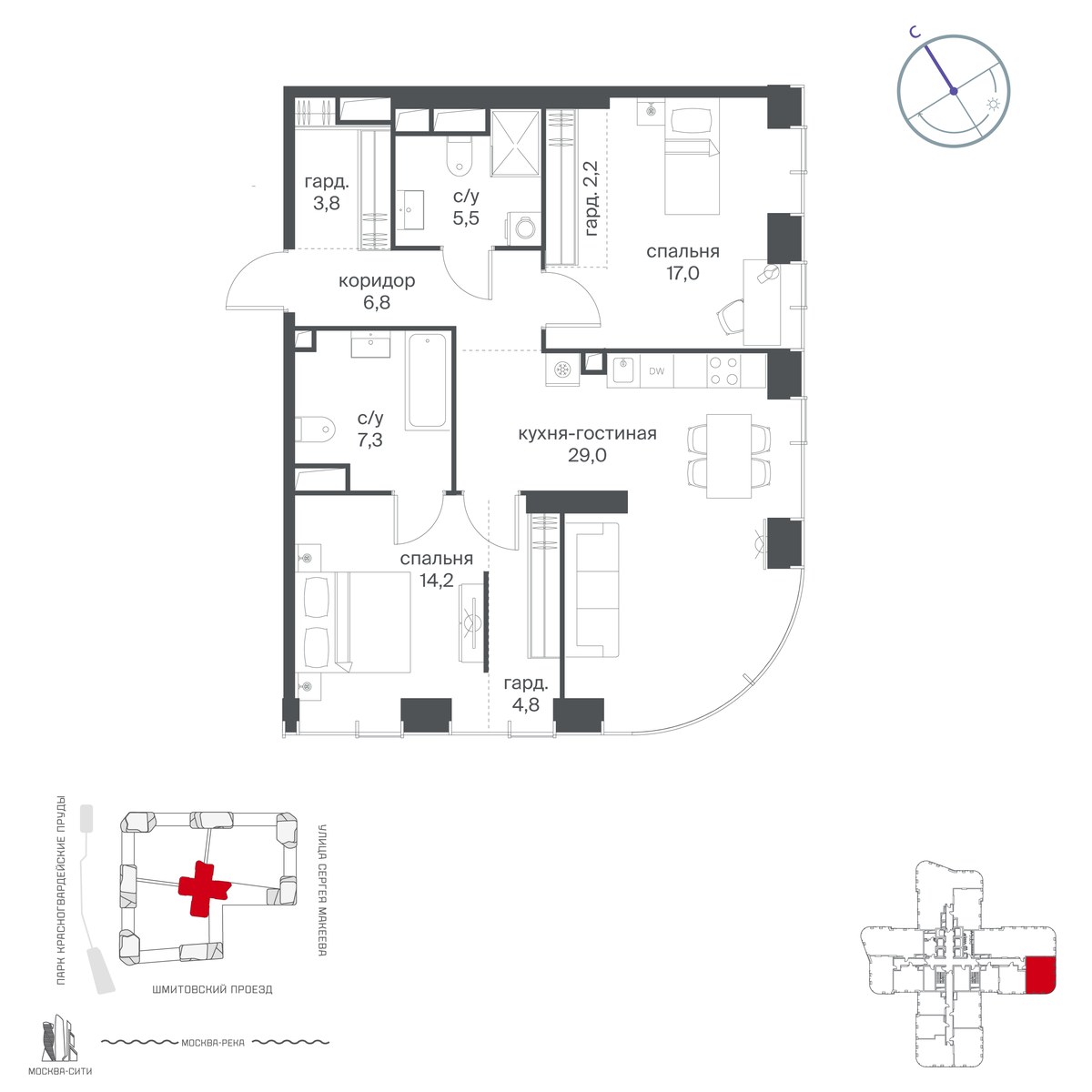 Планировка 90.6 м²