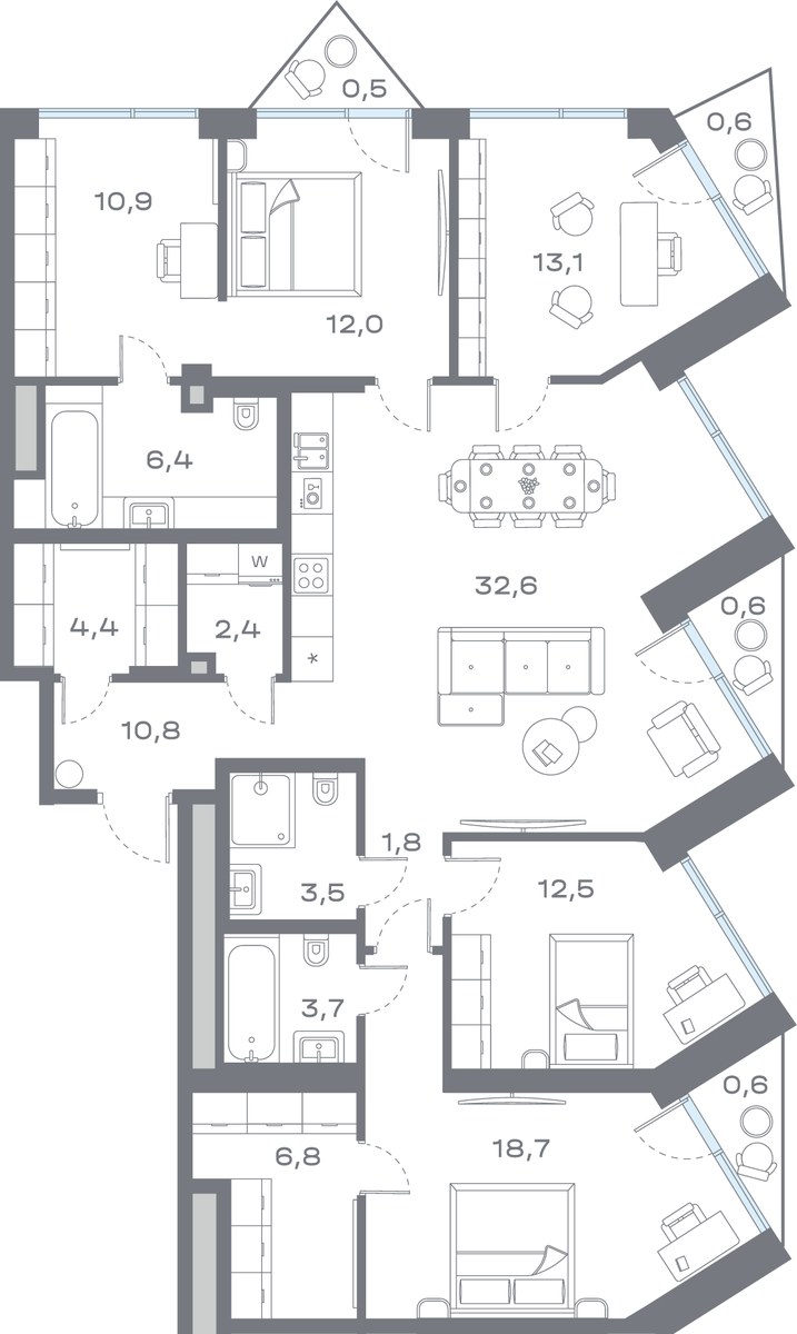 Планировка 141.84 м²