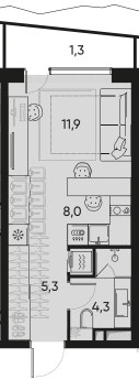 Планировка 30.0 м²