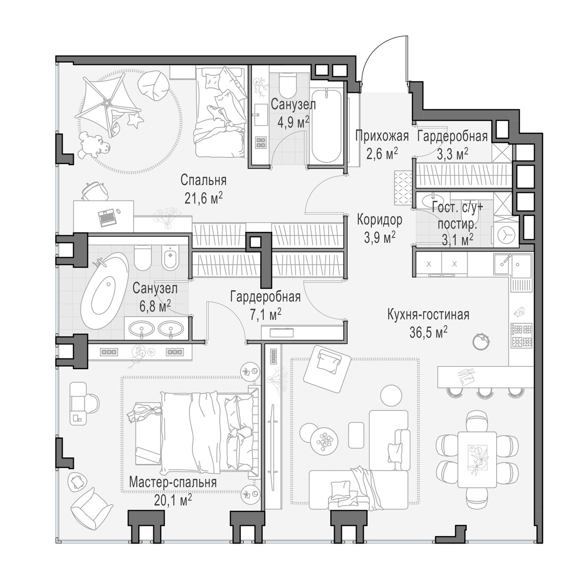 Планировка 109.2 м²