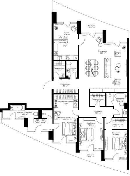 Планировка 191.6 м²