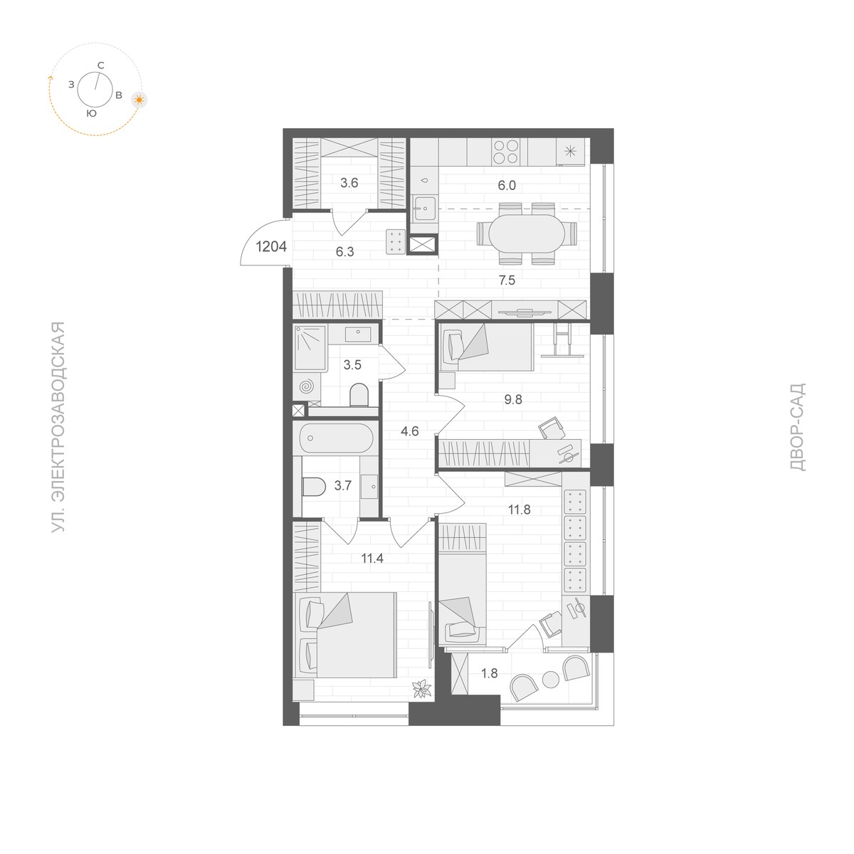 Планировка 69.1 м²