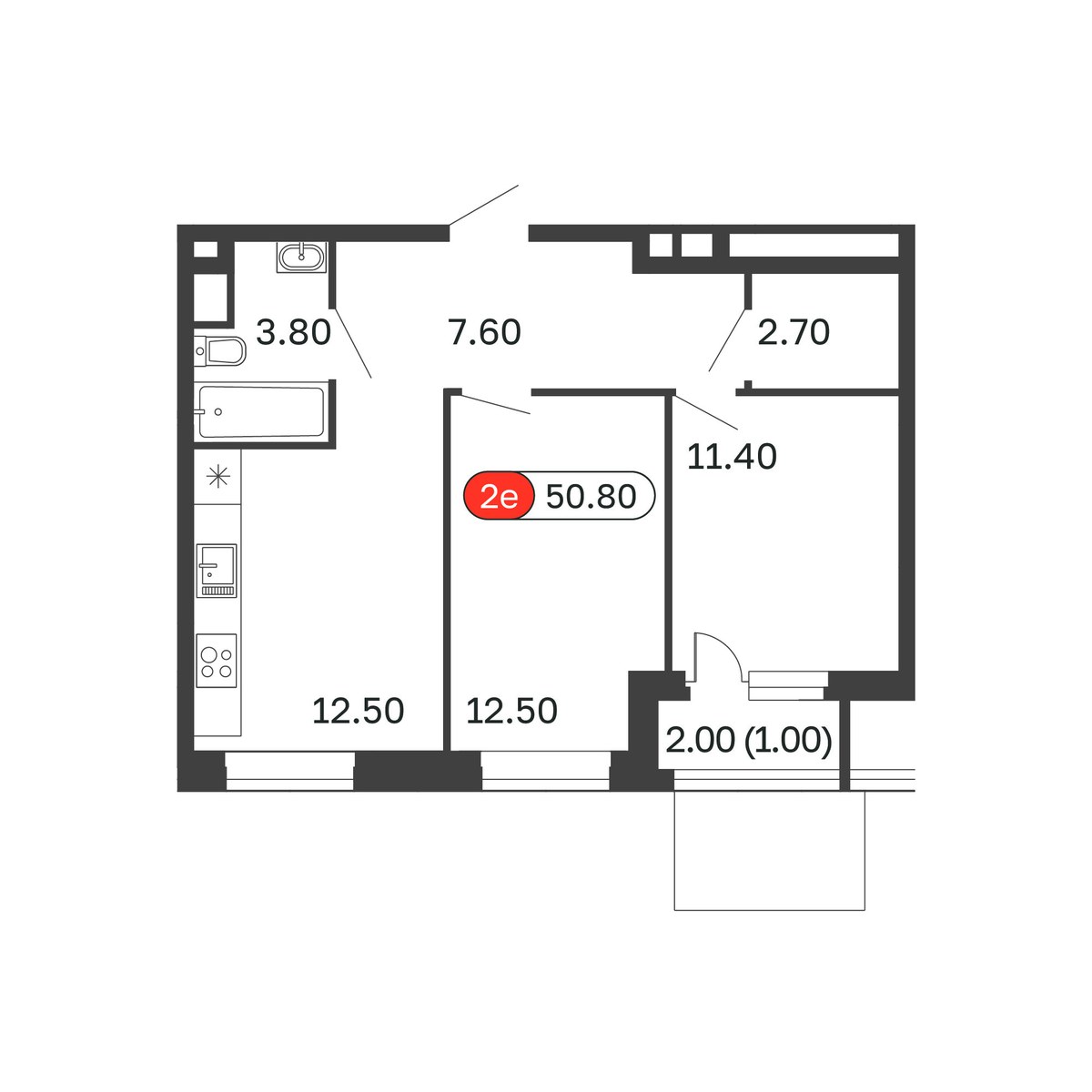 Планировка 50.8 м²
