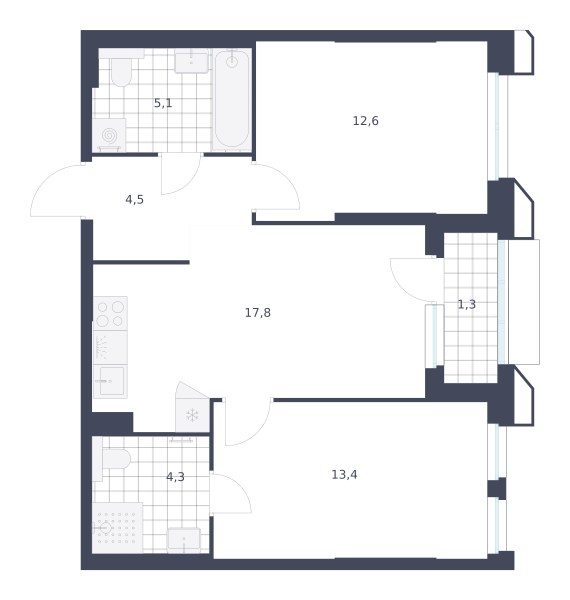 Планировка 59.0 м²