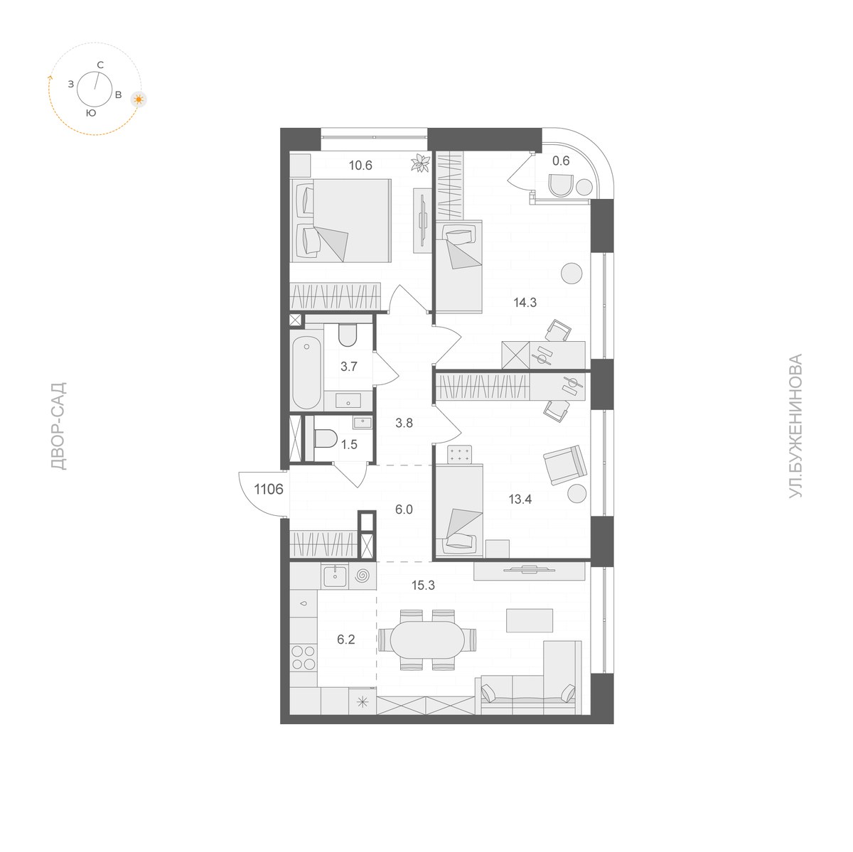 Планировка 75.1 м²