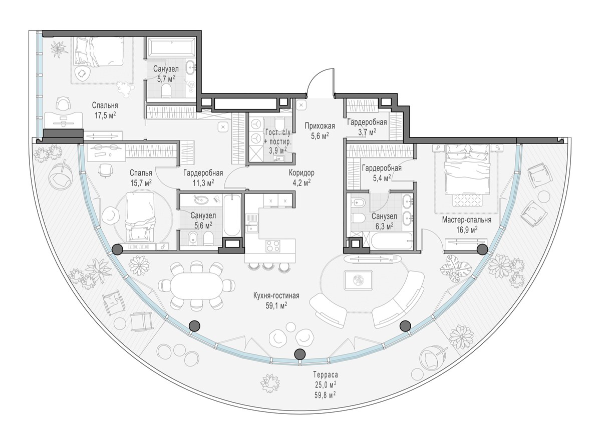 Планировка 167.7 м²