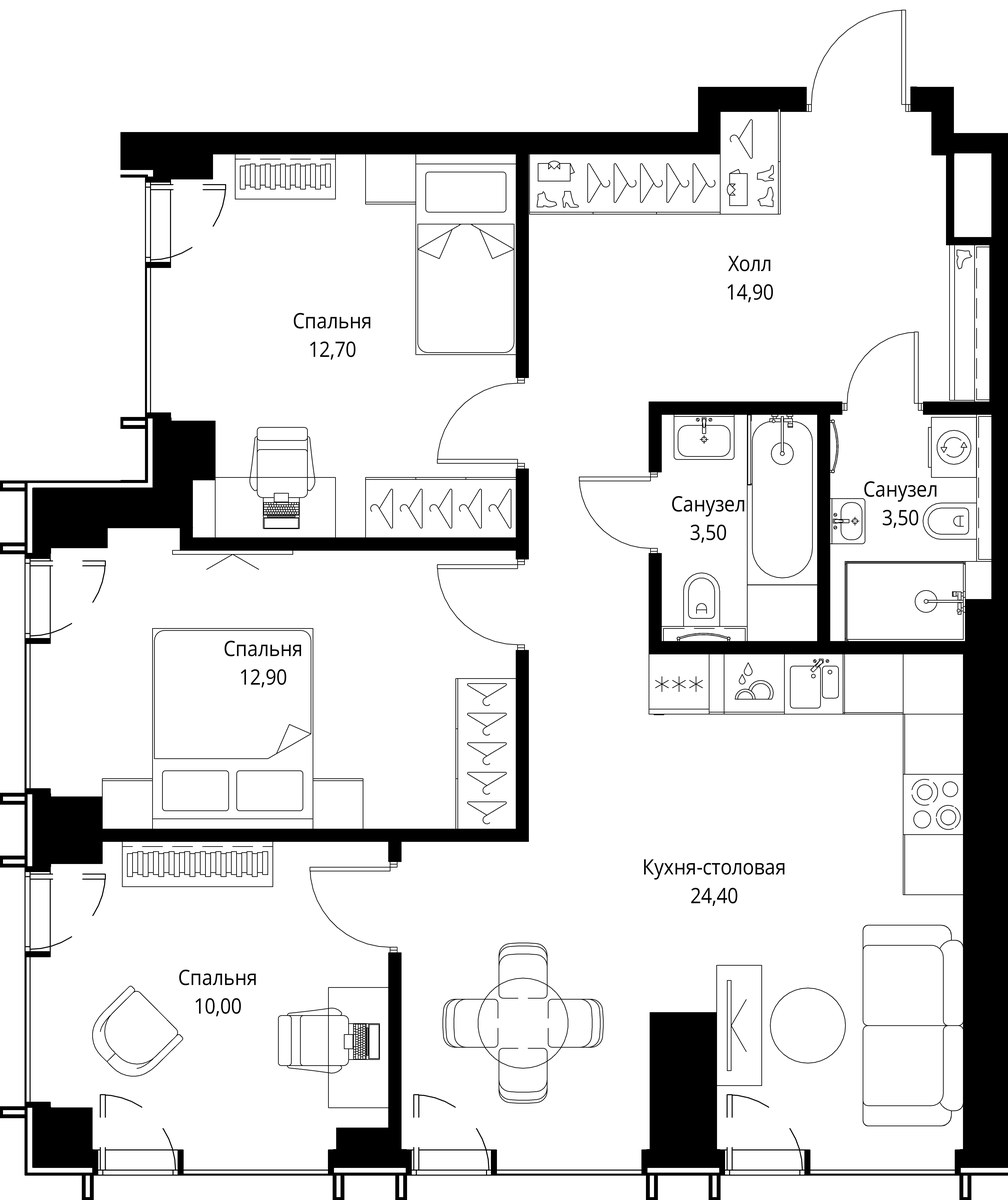 Планировка 81.9 м²