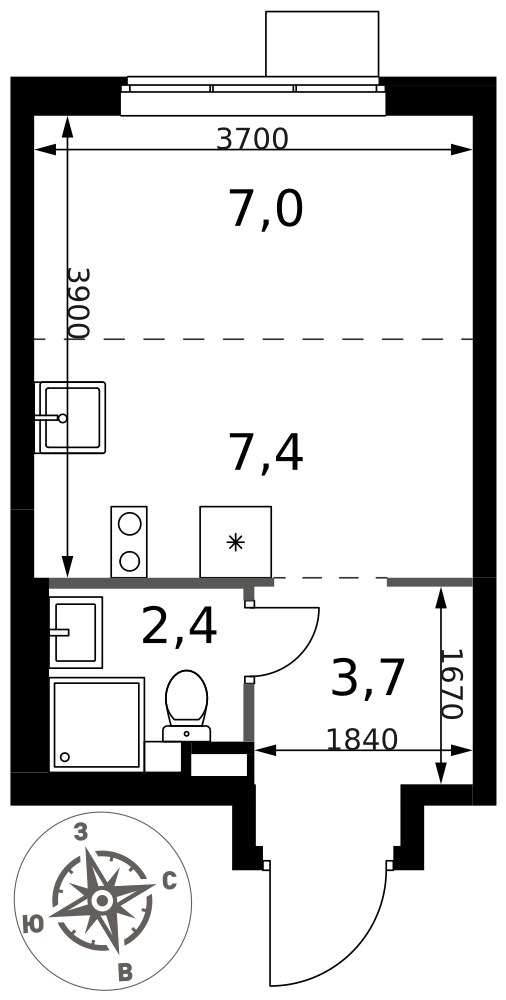Планировка 20.5 м²