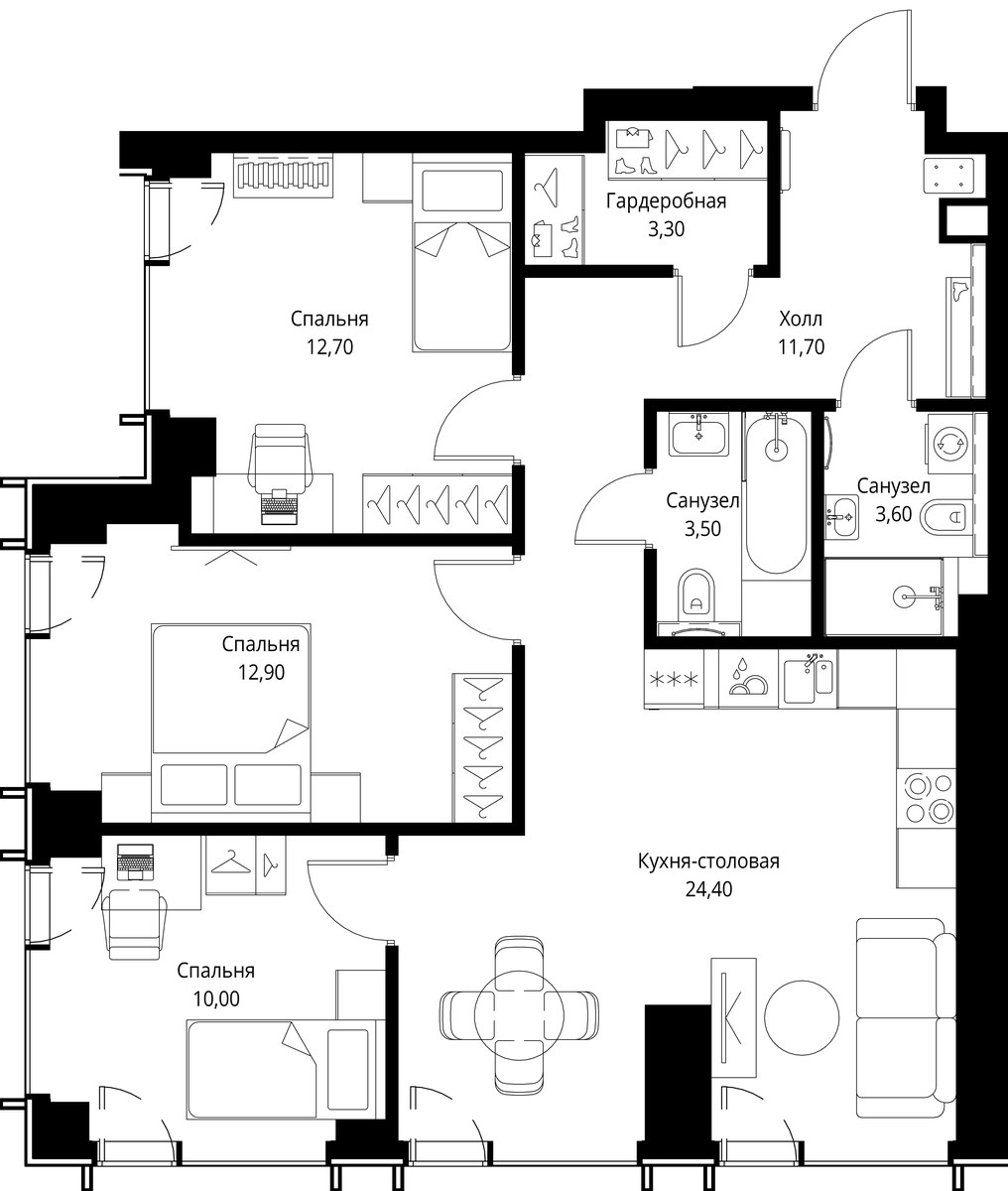 Планировка 82.1 м²