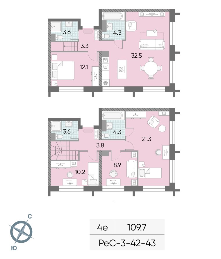 Планировка 109.7 м²