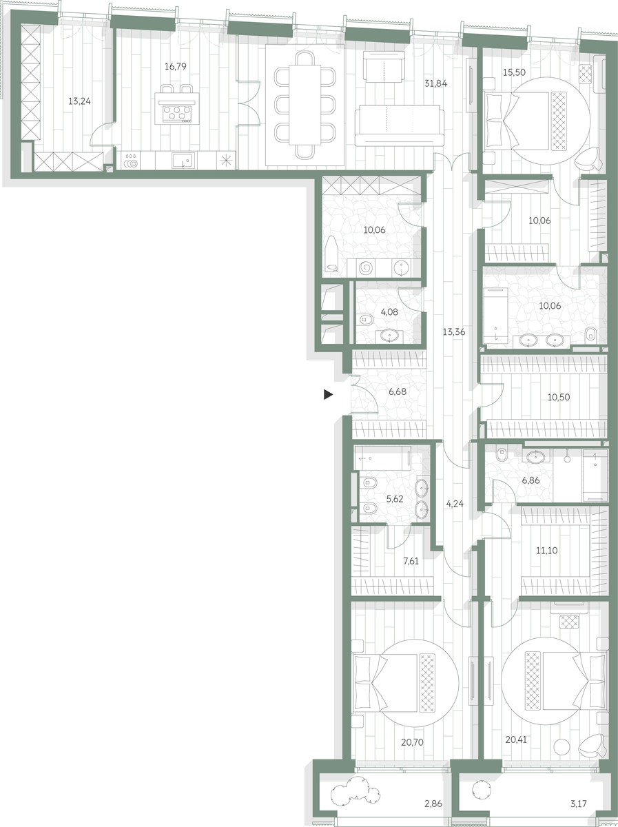 Планировка 224.75 м²