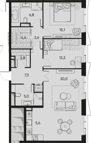 Планировка 92.5 м²