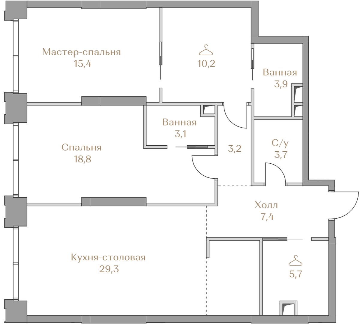 Планировка 100.7 м²