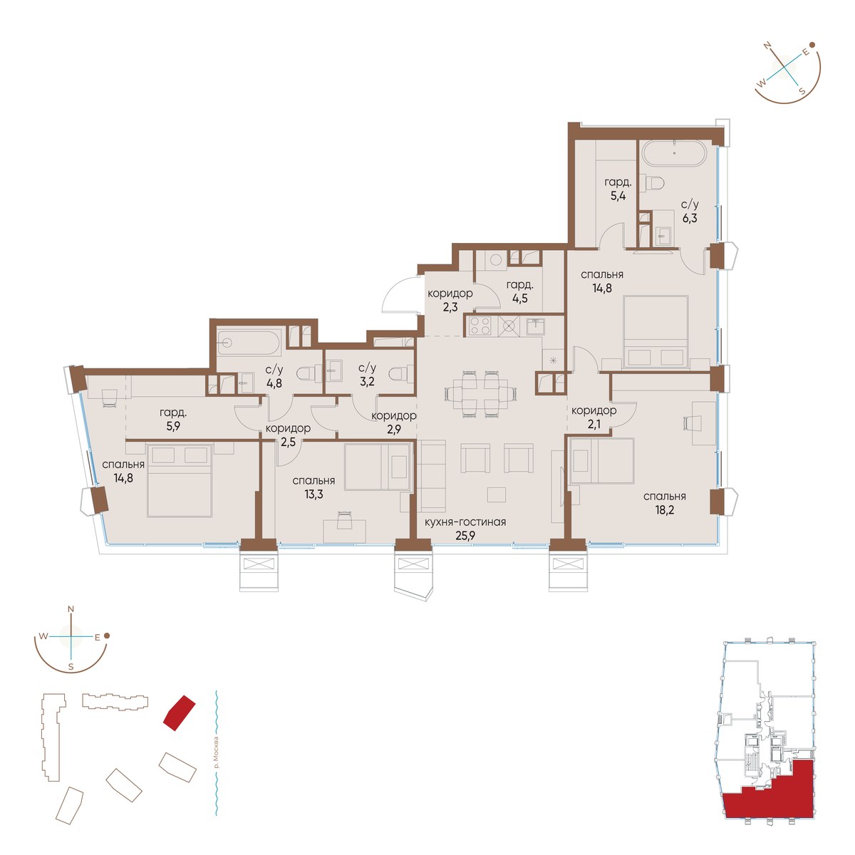 Планировка 126.9 м²