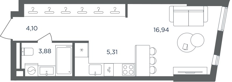 Планировка 30.23 м²