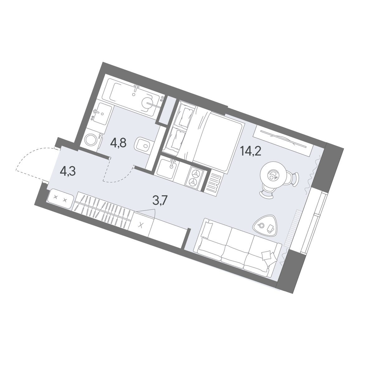 Планировка 27.0 м²