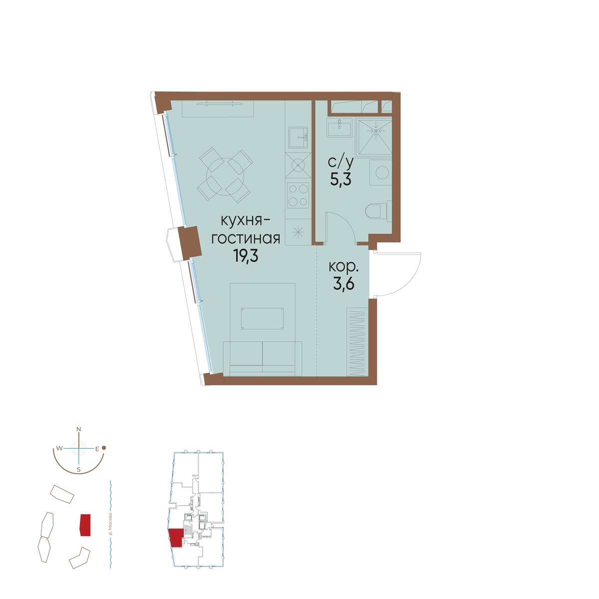 Планировка 28.2 м²
