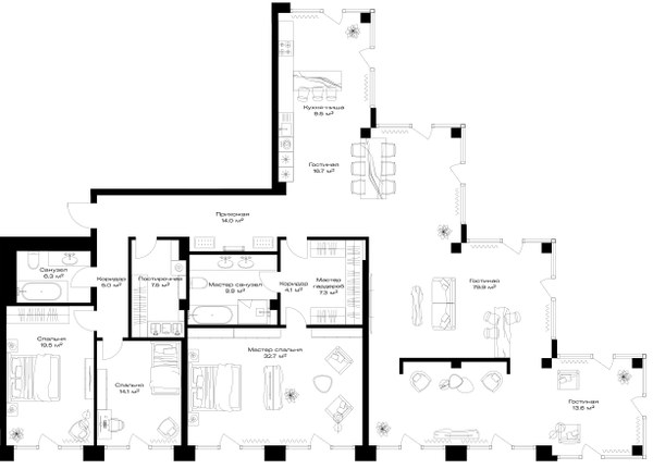 Планировка 241.1 м²