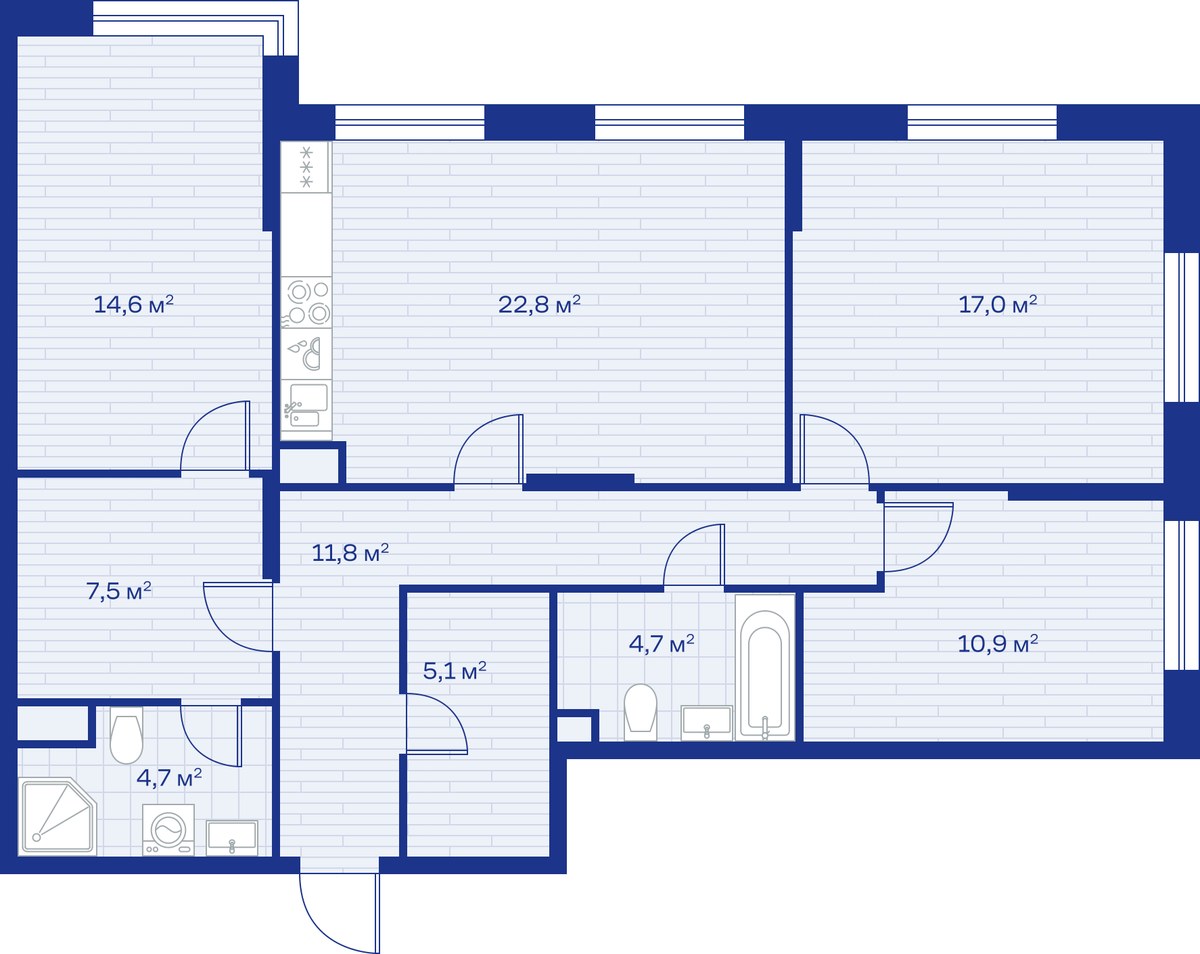 Планировка 99.0 м²