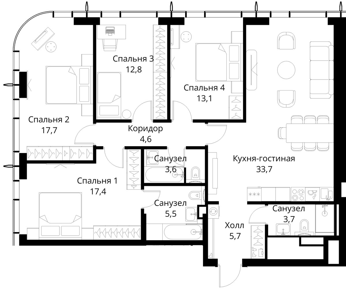 Планировка 117.8 м²
