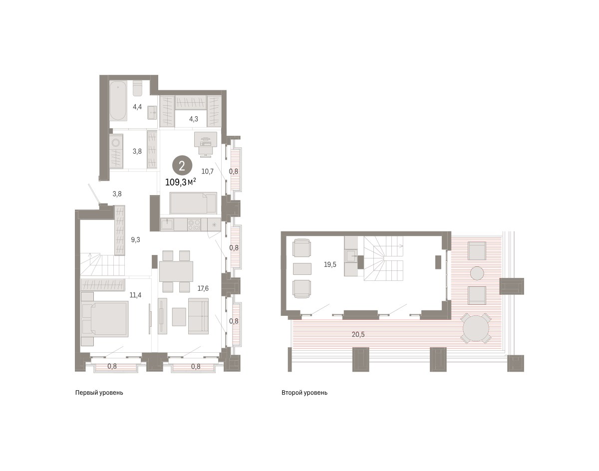 Планировка 109.3 м²