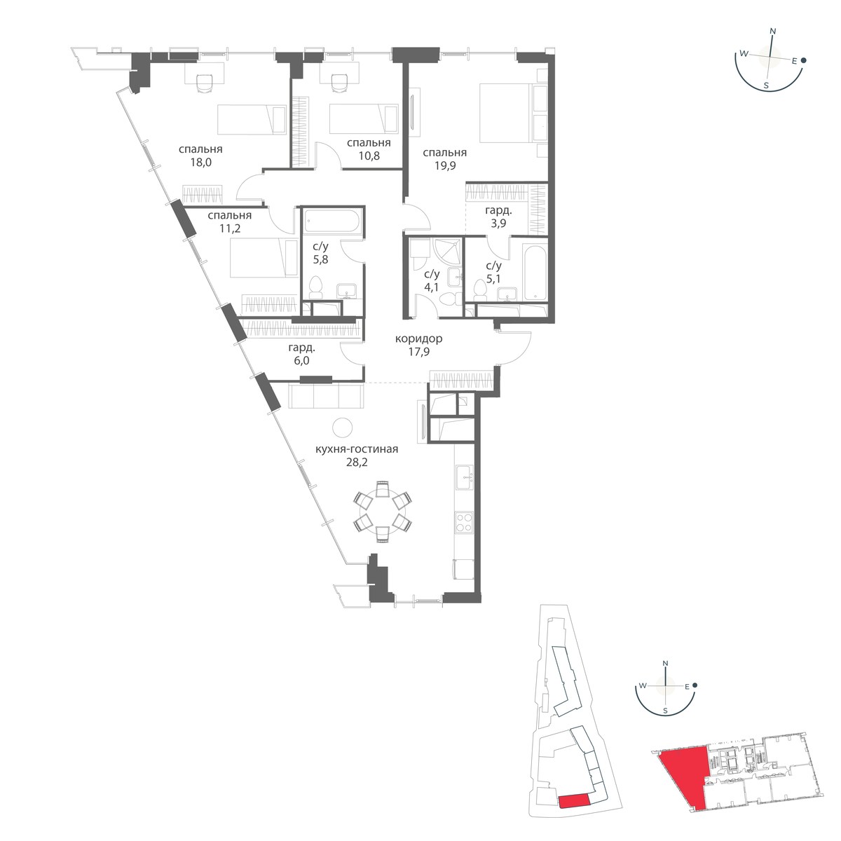 Планировка 130.9 м²