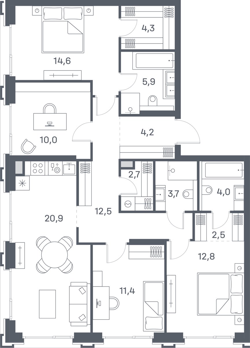 Планировка 109.5 м²