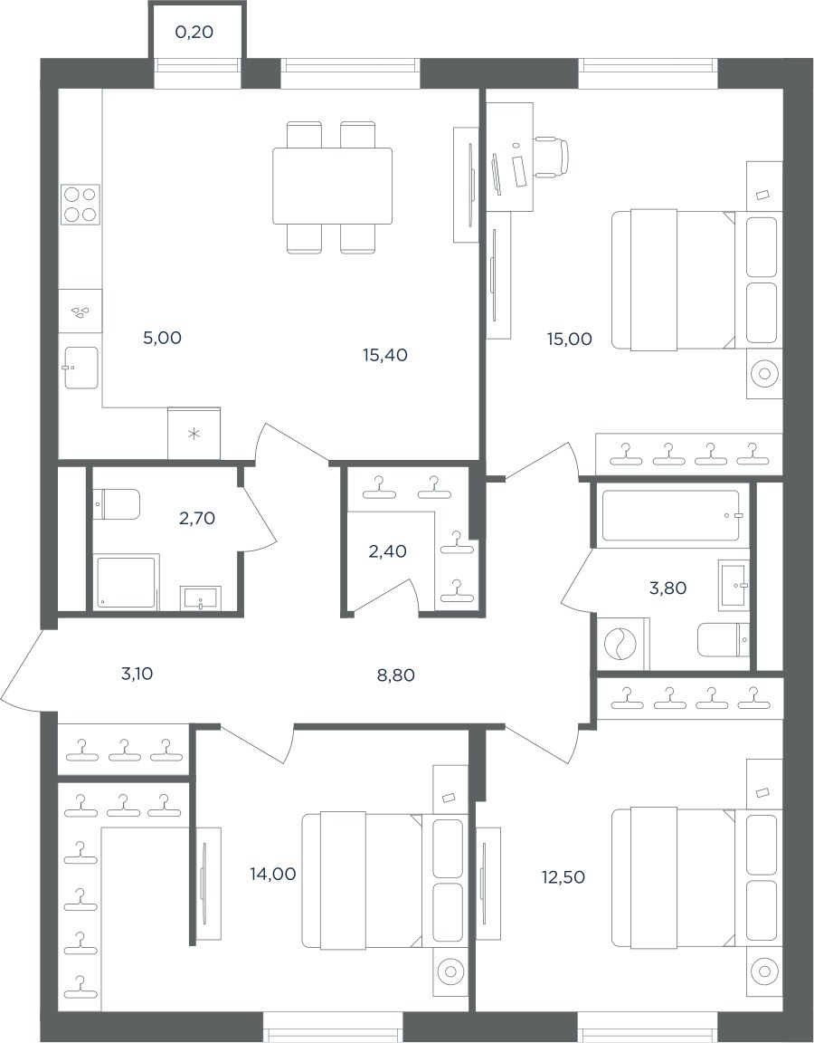 Планировка 81.0 м²