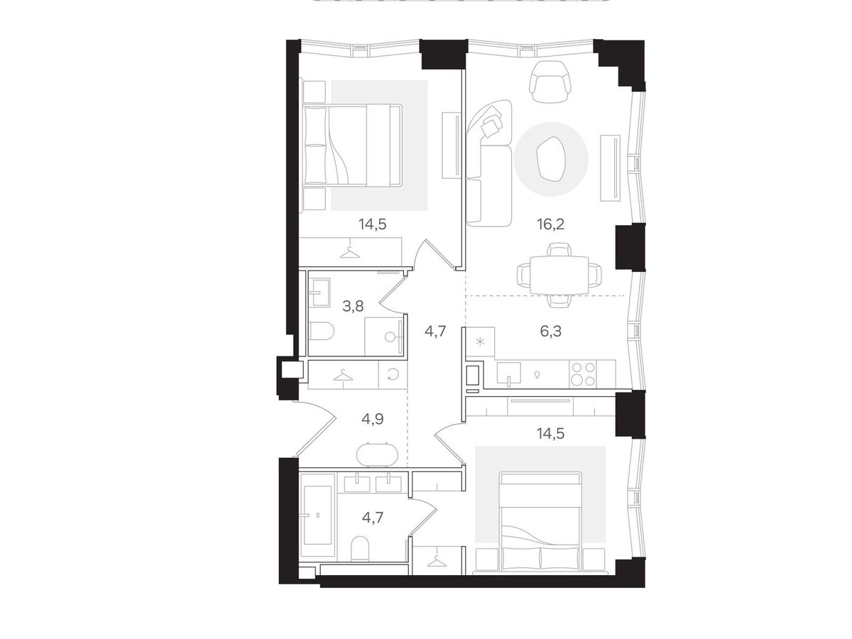 Планировка 69.5 м²