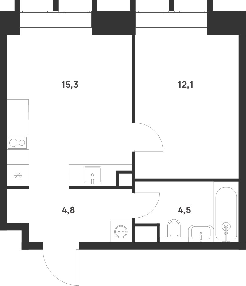 Планировка 36.7 м²