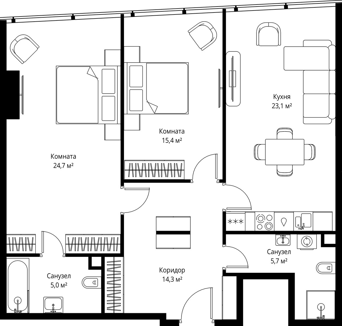 Планировка 88.2 м²