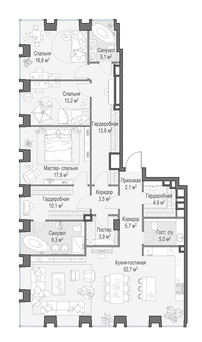 Планировка 164.7 м²
