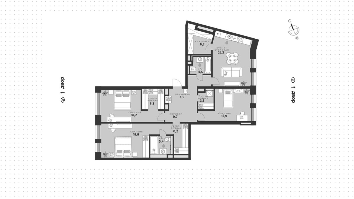 Планировка 123.2 м²