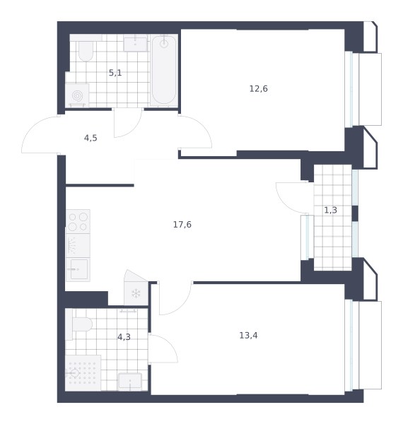 Планировка 58.8 м²