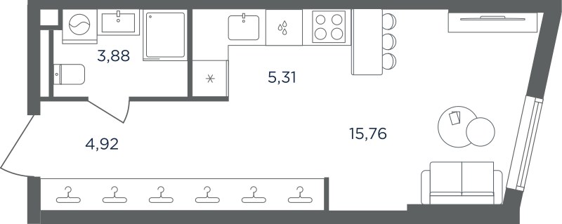 Планировка 29.87 м²