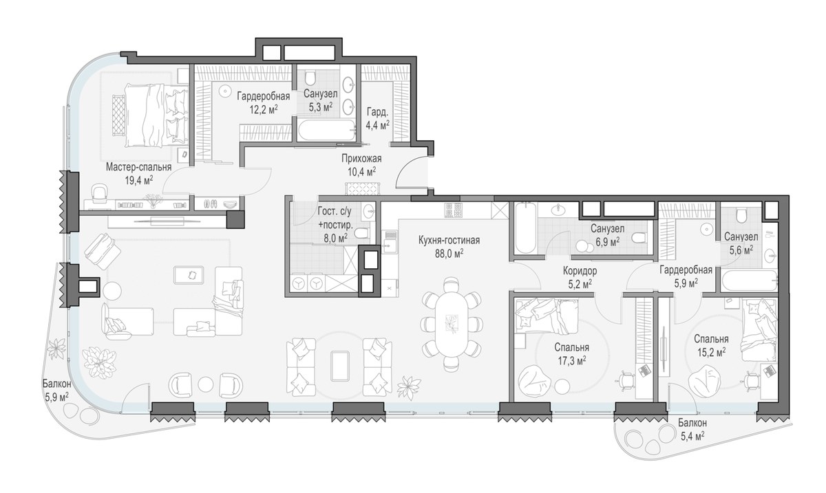 Планировка 205.0 м²
