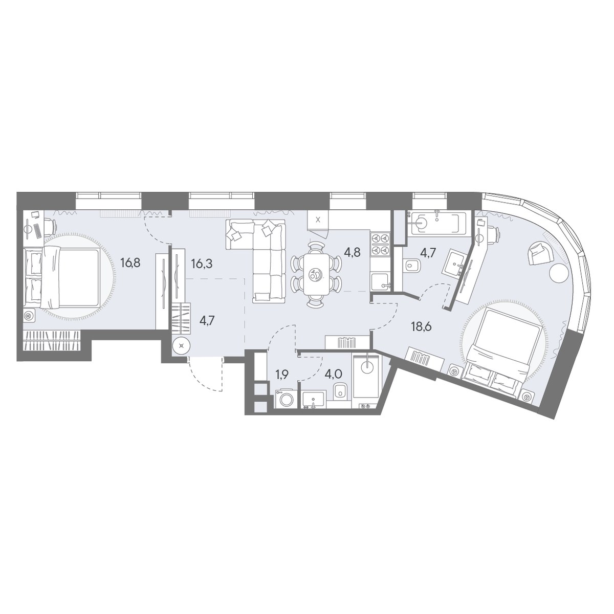 Планировка 71.8 м²